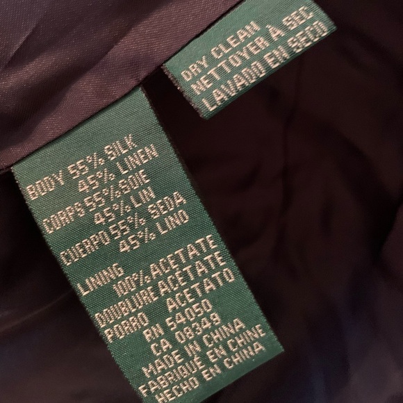 Ralph Lauren Silk & Linen Navy Blue padded Shoulder Blazer - Picture 4 of 7